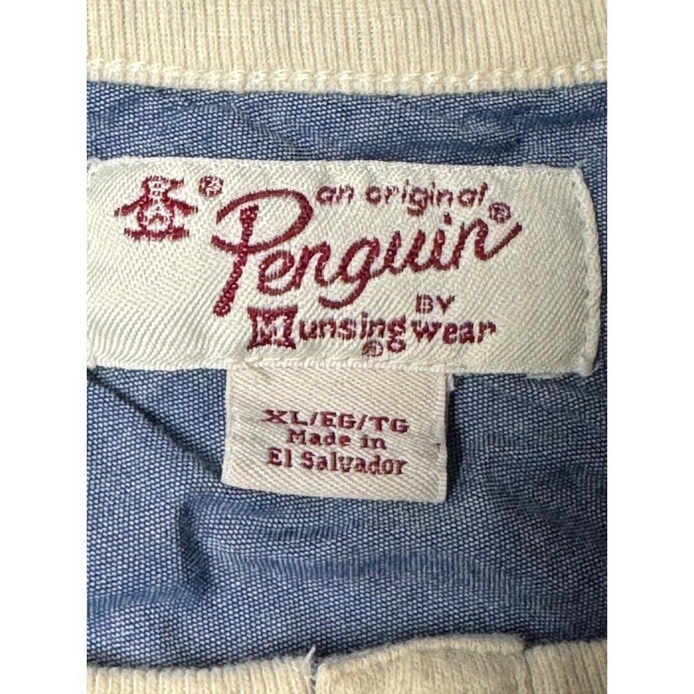 Original Penguin Mens XL Long Sleeve Slub Henley Shirt Oatmeal Heather XL - Picture 5 of 11